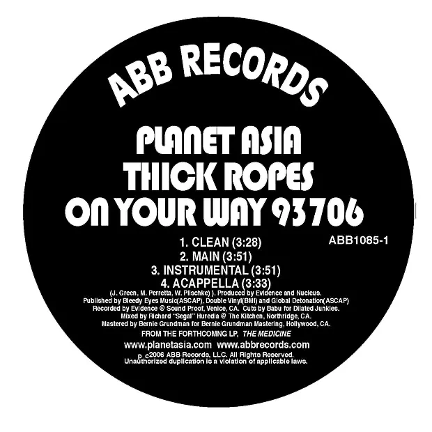 Planet Asia Thick Ropes On Your Way